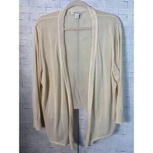 Coldwater Creek womens cardigan crocheted caller coastal grandma plus size ￼